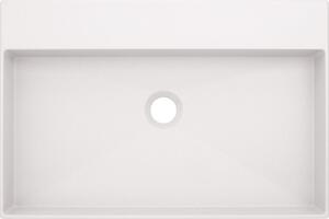 Lavoar pe blat alb mat din compozit 60 cm, dreptunghiular, Deante Correo Alb mat