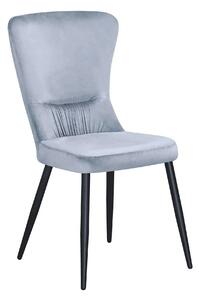 Scaun MIA, stofă catifelata/metal, albastru deschis - Bluvel 10/negru, 51×62×95 cm