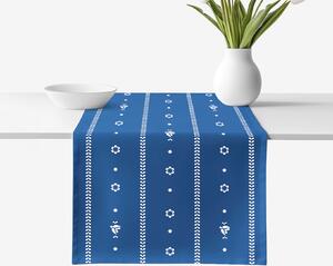 Goldea napron de masă 100% bumbac - folclor albastru 20x120 cm