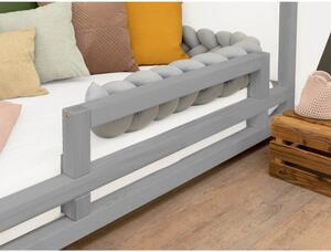 Panou lateral din lemn de molid pentru patul Benlemi Safety, lungime 90 cm, gri