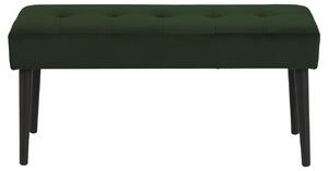 Banca tapitata cu stofa si picioare metalice Glory Velvet Verde / Negru, l95xA38xH45 cm