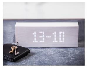 Ceas deșteptător cu LED Gingko Message Click Clock, alb