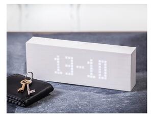 Ceas deșteptător cu LED Gingko Message Click Clock, alb