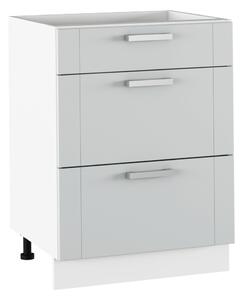 KONDELA Dulap inferior, gri deschis/alb, JULIA TYP 57