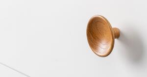 Buton din lemn pentru mobila Disc Wood, finisaj stejar, D 38 mm