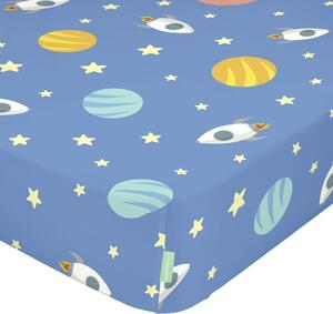 Cearșaf din bumbac pentru copii Happynois Astronaut, 120 x 60 cm