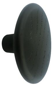 Buton din lemn pentru mobila Disc, finisaj negru mat lacuit, D 38 mm