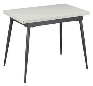 Masa extensibila SMART, MDF cu strat de melamina/metal, alb/negru, 60-120×93×77 cm