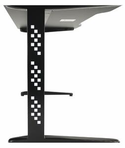 KONDELA Masă PC/masă jocuri cu iluminare cu LED, negru, OLIVED