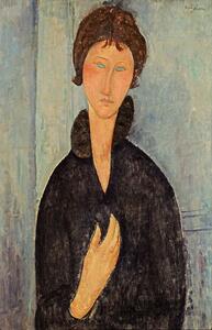 Amedeo Modigliani - Artă imprimată Woman with Blue Eyes, c.1918, (26.7 x 40 cm)
