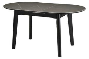 Masa extensibila ARES, ceramica/MDF/metal, gri antracit cu efect de marmura/negru, 120-150×85×76 cm