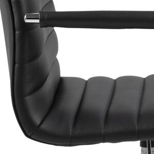 Scaun de birou ergonomic tapitat cu piele ecologica Winslow Negru, l45xA58xH103 cm