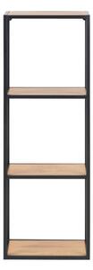 Bibliotecă de perete neagră/în culoare naturală cu aspect de lemn de stejar 37x108 cm Seaford – Actona