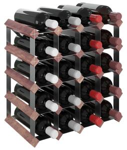 Suport sticle de vin, 20 sticle, maro, lemn masiv de pin
