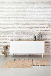 Comodă albă/în culoare naturală joasă cu aspect de lemn de stejar 165x78 cm Arista – Teulat