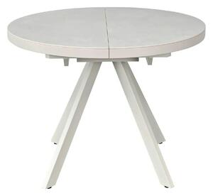 Masa extensibila LIBRA, ceramica/MDF/metal, grej cu efect de piatră travertin/grej, 100-130×100×75 cm