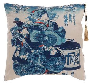 Japan Garden Perna decorativa, Textil, Albastru