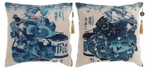 Japan Garden Perna decorativa, Textil, Albastru