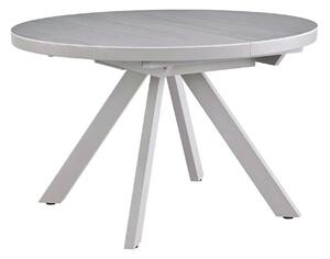 Masa extensibila LYRA, ceramica/MDF, crem cu efect de marmura/gri, 120-160×120×75 cm