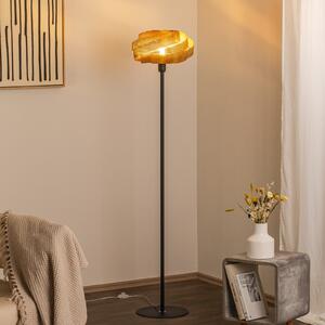 Domiluce Lampadar Vento, negru/auriu, metal, Ø 40 cm, E27, Auriu / Alamă, Camera de zi / sufragerie, Metal, Modern