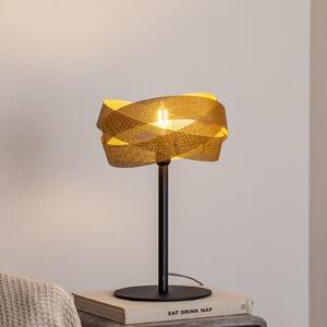 Domiluce Lampa de masă Tornado, negru/auriu, metal, Ø 26 cm, E14, Auriu / Alamă, Camera de zi / sufragerie, Metal, Modern