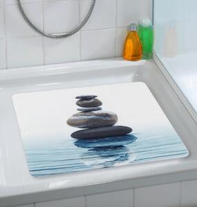Covoras pentru baie antiderapant, din TPR, Meditation Multicolor, 54 x 54 cm