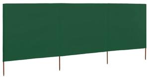 Paravan anti-vânt cu 3 panouri, verde, 400x120 cm, textil