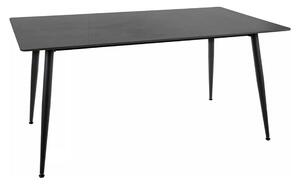 Masa RION, negru cu efect de marmura, ceramica/metal, 160x90x76 cm
