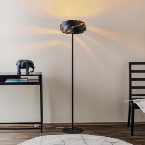 Domiluce Vento lampă de podea, negru, metal, E27, Ø 40 cm, Negru, Camera de zi / sufragerie, Metal, Modern