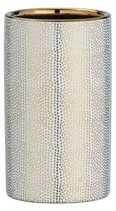 Pahar pentru periuta de dinti, din ceramica Nuria Auriu / Alb, Ø6,5xH10,7 cm