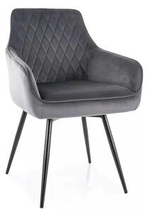 Scaun MARLO, gri - Bluvel 14, stofa catifelata/metal, 55x58x88 cm
