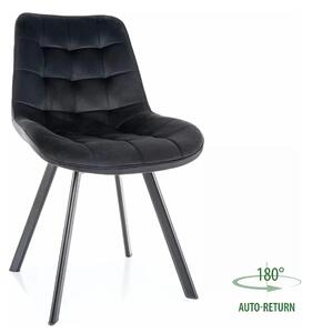 Scaun MONTI, negru - Bluvel 19, stofa catifelata/metal, 51x60x88 cm