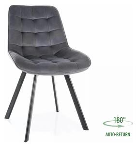 Scaun MONTI, gri - Bluvel 14, stofa catifelata/metal, 51x60x88 cm