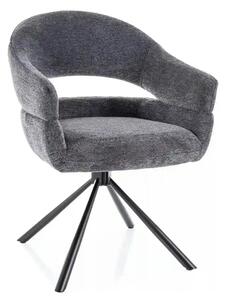 Scaun BORGO, gri - Raven 18, stofa clasica/metal, 58x45x87 cm