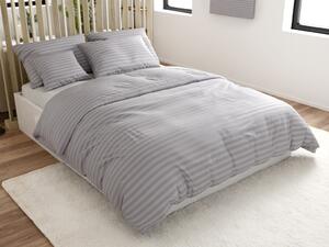 Lenjerie de pat hoteliera din microfibra JASMINE gri deschis - dunga 2 cm Dimensiune lenjerie de pat: 70 x 90 cm | 140 x 200 cm