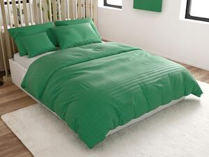 Lenjerie de pat din microfibra hoteliera JASMINE verde inchis - dunga 2 cm Dimensiune lenjerie de pat: 70 x 90 cm | 140 x 200 cm