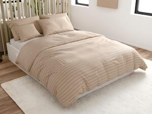Lenjerie de pat hoteliera din microfibra JASMINE bej - dunga 2 cm Dimensiune lenjerie de pat: 70 x 90 cm | 140 x 220 cm