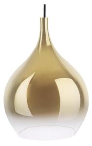 Lustră cu abajur din sticlă Leitmotiv Drup Large, ø 26 cm, auriu