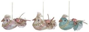 Birds Set 6 Ornamente brad, Textil, Multicolor