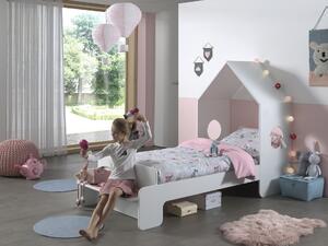 Set Mobila dormitor din MDF, pentru copii 2 piese Casami Alb, 200 x 90 cm