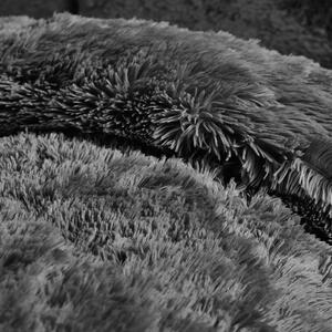 Lenjerie de pat din micropluș Catherine Lansfield Cuddly, 200 x 200 cm, gri închis