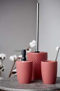 Perie de toaleta cu suport din ceramica, Punto Roz Inchis, Ø11xH41 cm