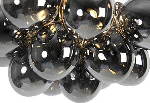 Plafoniera design negru cu sticlă fumurie cu 4 lumini - Uvas