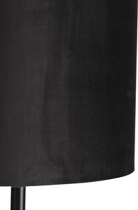 Lampă de podea neagră cu nuanță de velur neagră cu aur 40 cm - Simplo