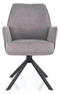 Scaun rotativ HUGO, gri/negru, stofa clasica/metal, 58x46x90 cm
