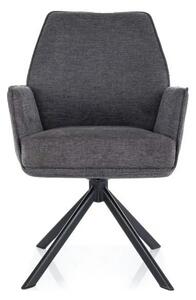 Scaun rotativ HUGO, gri inchis/negru, stofa clasica/metal, 58x46x90 cm