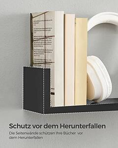 Set 3 etajere de perete, Songmics, Negru, 40x10x9 cm