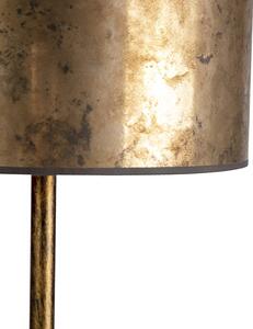 Lampă de podea de epocă aurie cu umbră de bronz veche de 40 cm - Simplo