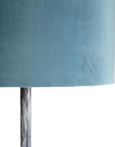 Lampă de podea gri antic catifea nuanță albastru 40 cm - Simplo