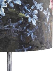 Lampă de podea de epocă nuanță gri antică design floral 40 cm - Simplo